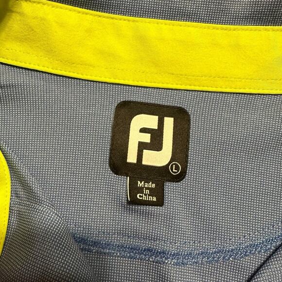 FootJoy FJ Blue and Green Golf Polo Men's Size Large - Picture 4 of 7